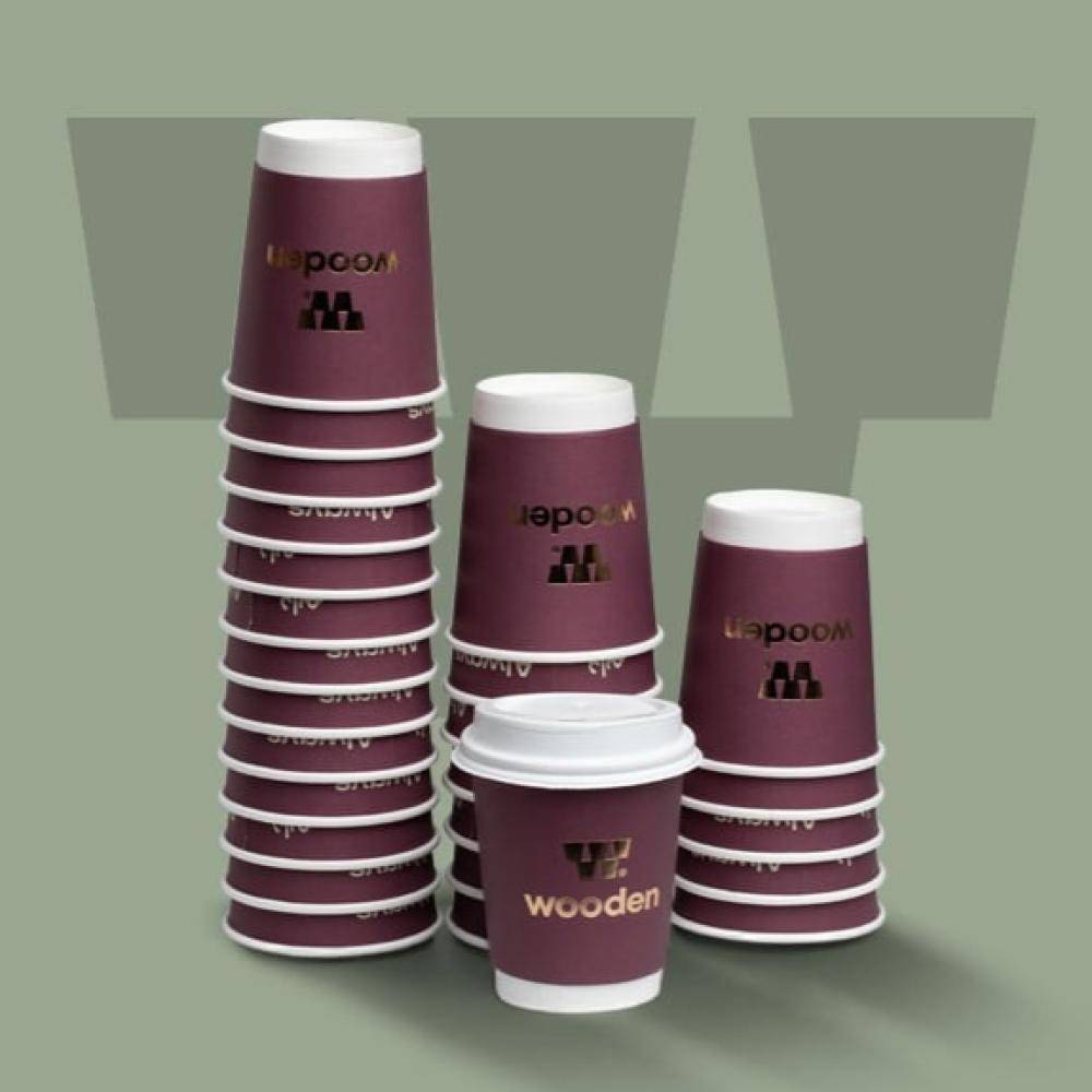 Cups 8 oz Double Wooden